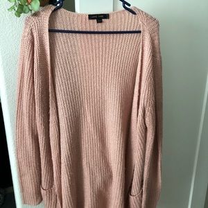 Long pink cardigan, rarely worn!